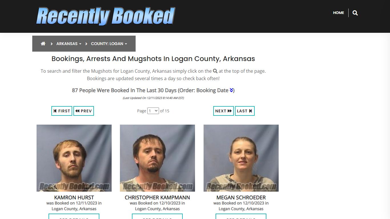 Recent bookings, Arrests, Mugshots in Logan County, Arkansas